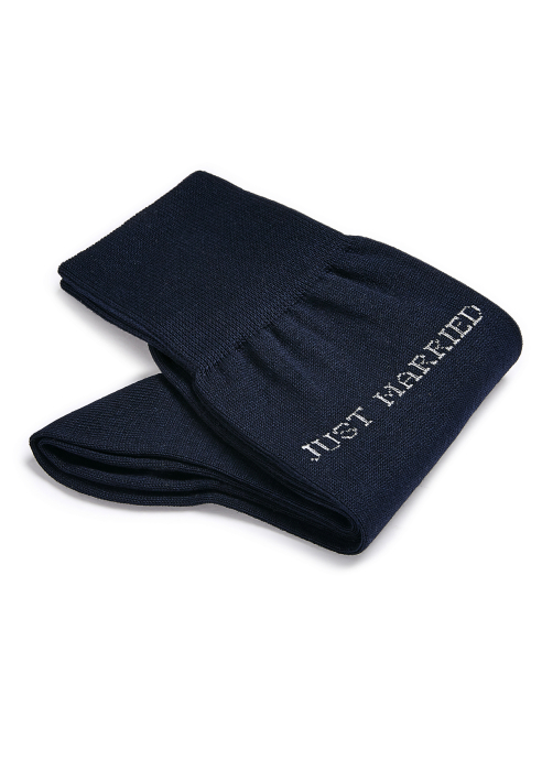 Carlo Lanza Just Married Dark Blue Cotton Socks