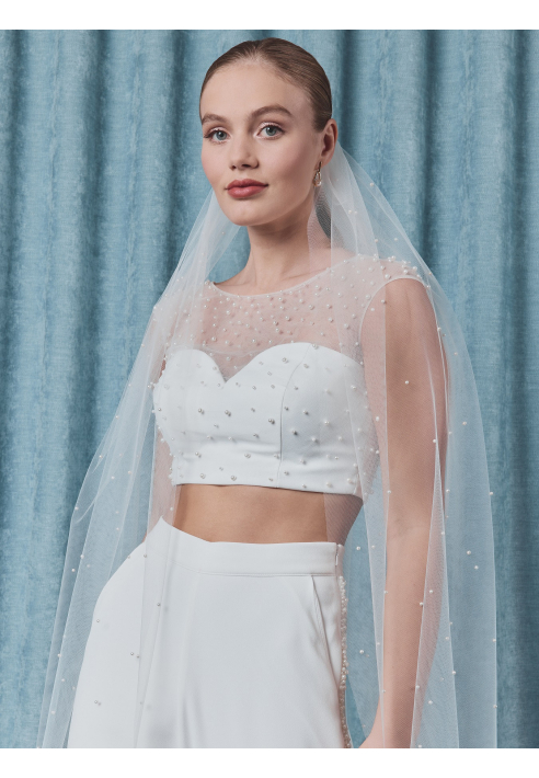 S75526-280 Veil with pearls
