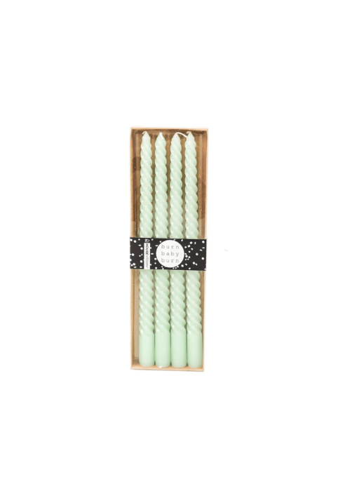 Housevitamin - Twisted candles - Set of 4 - Green - 20cm ()