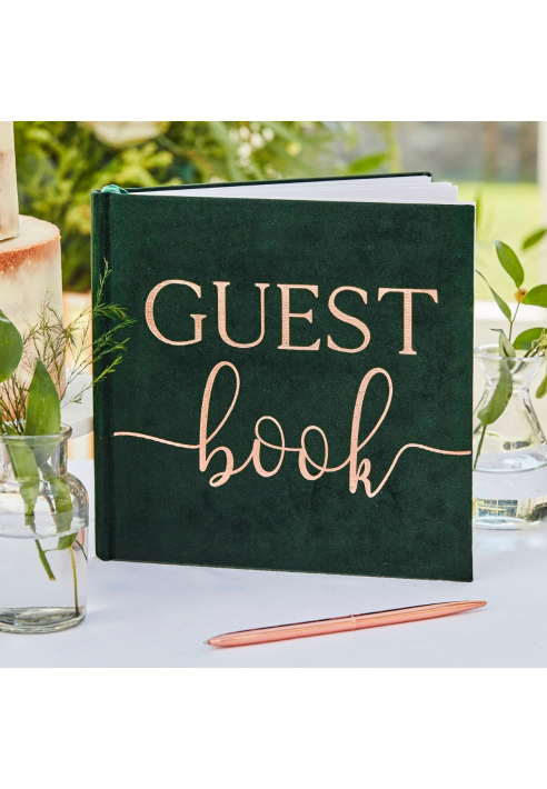 Ginger Ray BR-312 Botanical Wedding Velvet Guestbook ()
