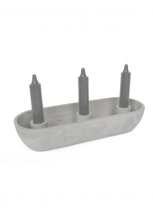 Leeff 18276 Candle Holder Carice L Grey ()