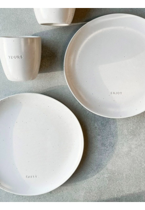 Leeff 18406 Plate Tasty - Enjoy, set of 2 White