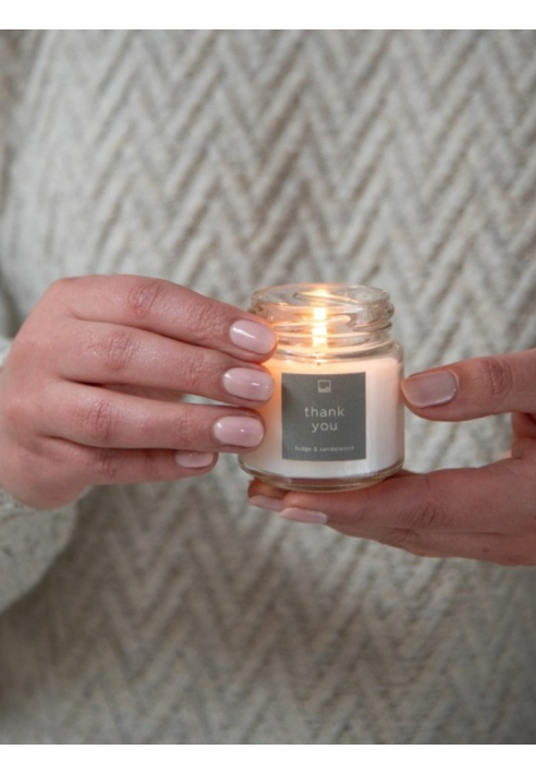 Leeff 18613 Jar Candle S - Thank you White