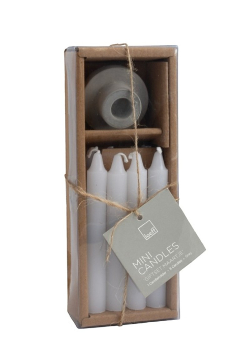 Leeff 18625 Mini Candles Giftset Maartje Grey ()