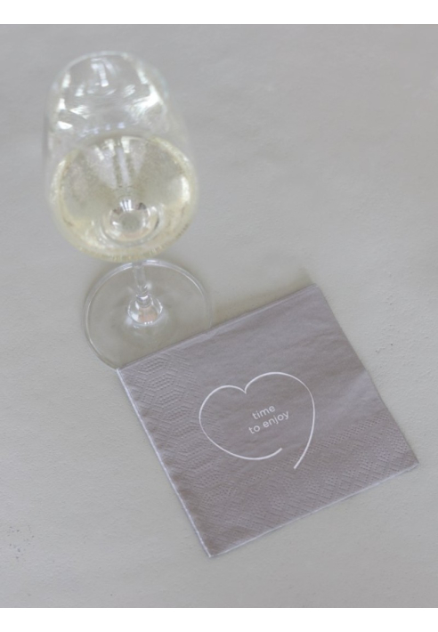 Leeff 18762 Napkins - Time to enjoy Taupe