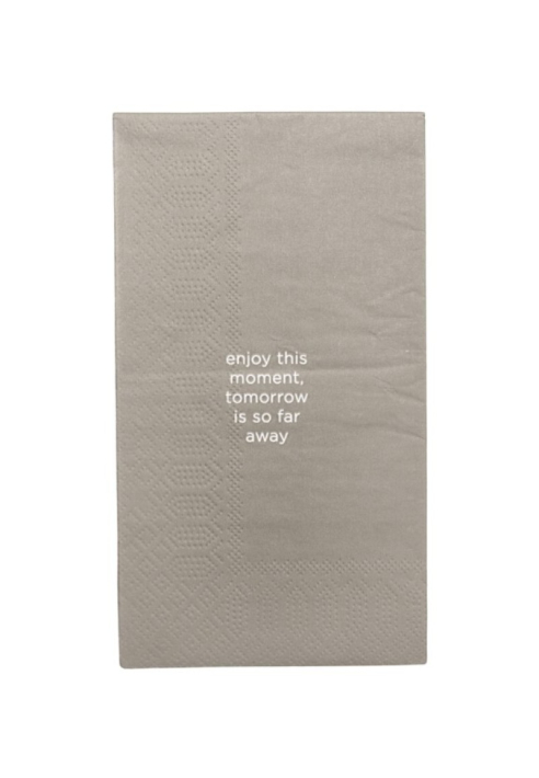 Leeff 18766 Napkins - Enjoy this moment, tomorrow is so far away Taupe ()