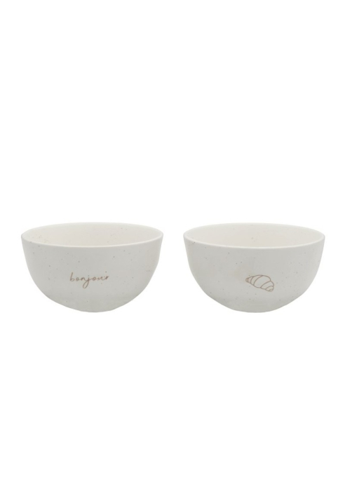 Leeff Croissant & Bonjour Bowls, Set of 2