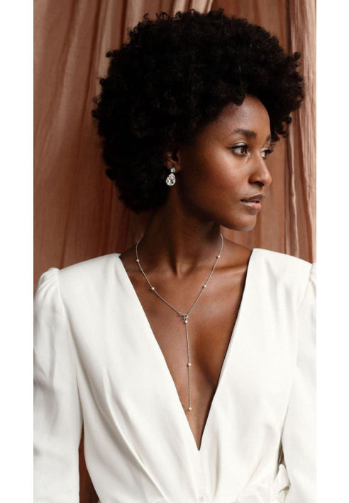 Abrazi Jessie Pearl Back Necklace