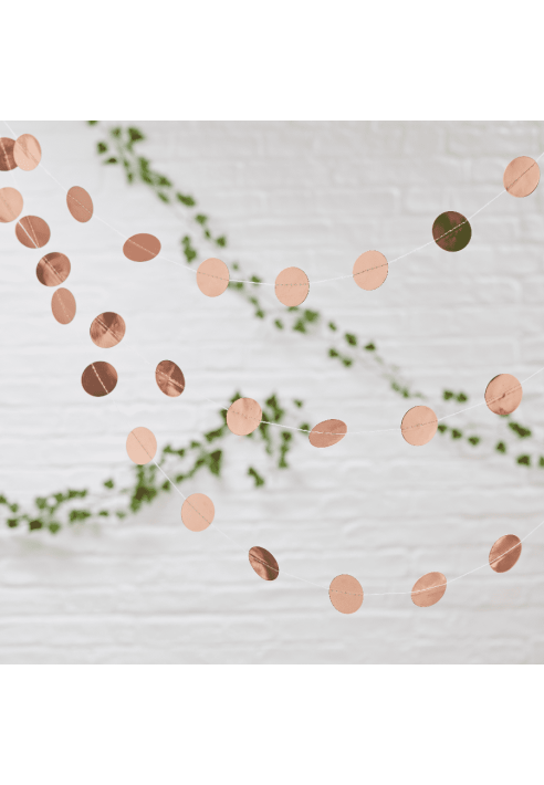 Ginger Ray BB-277 Beautiful Botanics Circles Bunting Rose Gold ()