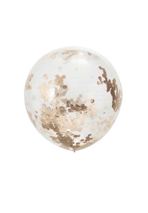 Ginger Ray BB-311 Beautiful Botanics 3 Confetti Balloons Rose Gold