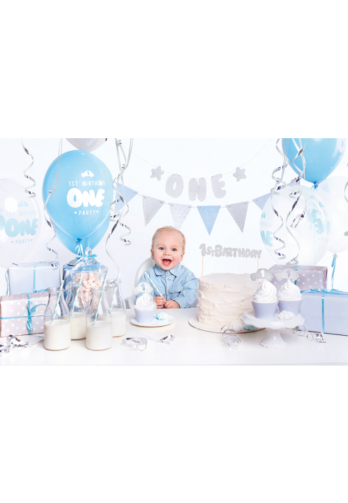 Party Decorations Set - 1st Birthday Blue/Silver ()