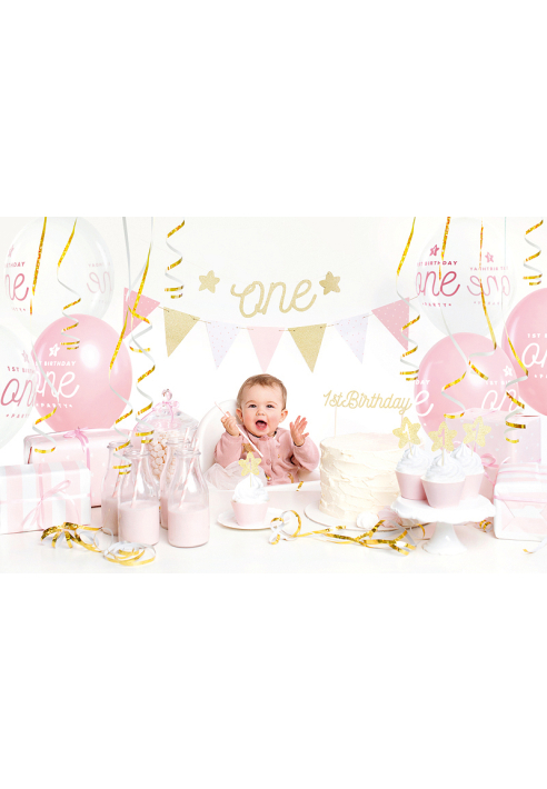 Party Decorations Set - 1st Birthday Pink/Silver ()