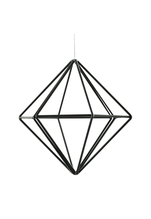 Ginger Ray BW-440 Black Metal Geometric Decoration - Small