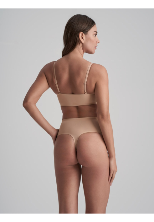 BYE BRA Invisible Mid Waist Thong Beige