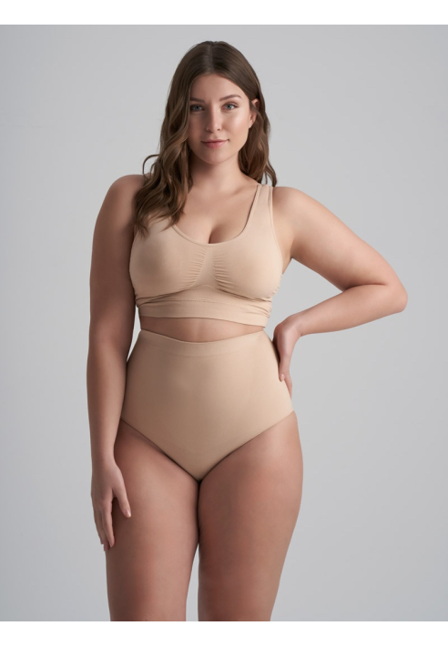 BYE BRA Soft touch High Waist Brief Beige ()