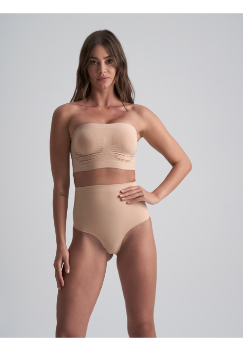 BYE BRA Soft Touch Mid Waist Thong Beige ()