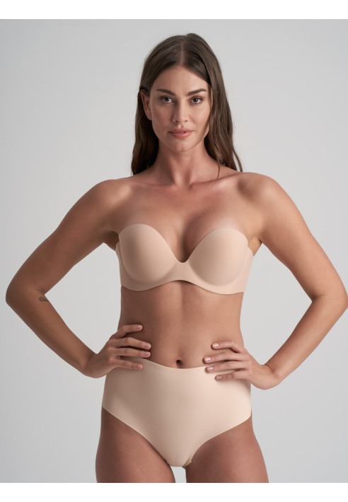 BYE BRA Low Back Mid Waist Thong Beige