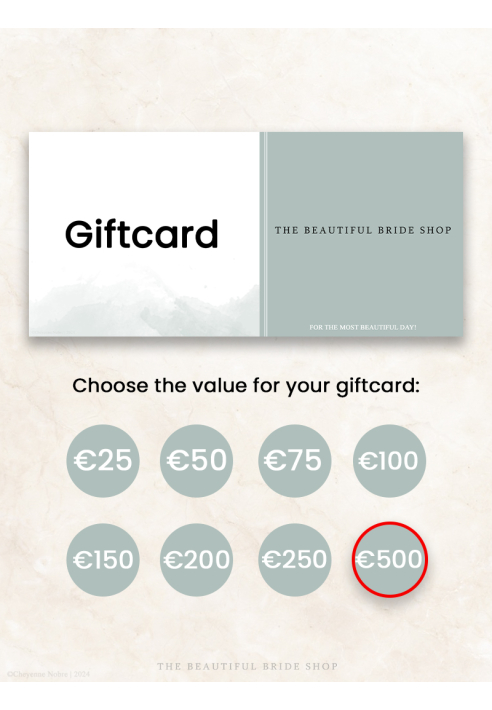 The Beautiful Bride Shop Giftcard €500