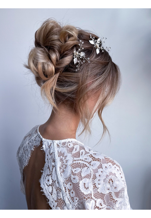 Sally Jane Bridal Hera Hairpins Silver ()
