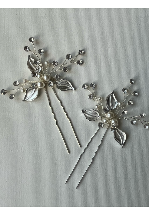 Sally Jane Bridal Hera Hairpins Silver