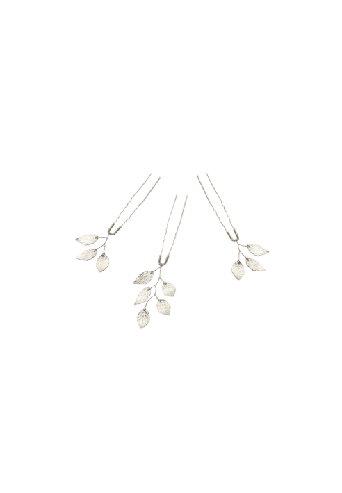 Abrazi Petal Hairpins Silver ()