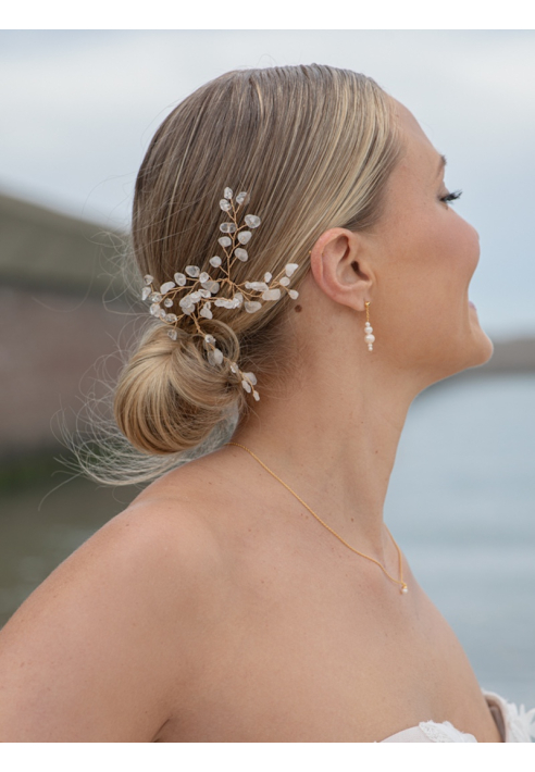 Sally Jane Bridal Lotis Clear Hairpins Gold ()