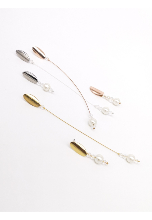 Forever & Eva O203L Long Pearl Earrings