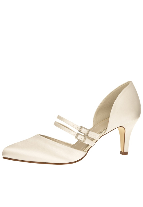 Rainbow Club Wedding Shoes Misty Ivory Satin ()