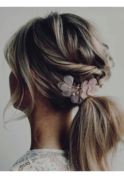 Sally Jane Bridal Rose Hairpins Silver ()