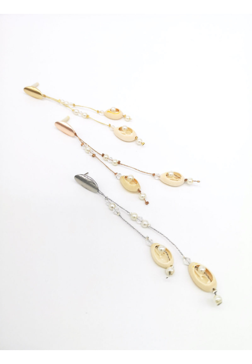 Forever & Eva O202L Long Shell Earrings