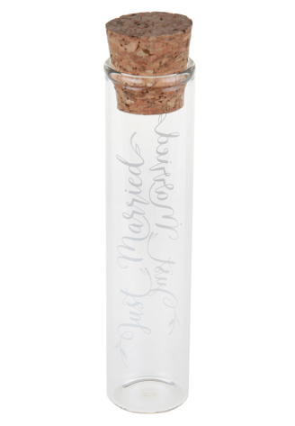 Glass Tube with Cork Just Married (10cm) ()