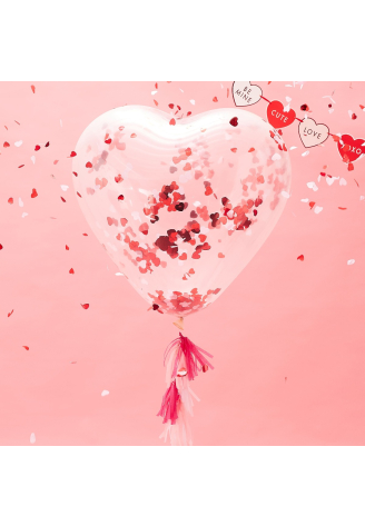 Ginger Ray VA-904 Be My Valentine Confetti Heart Balloon
