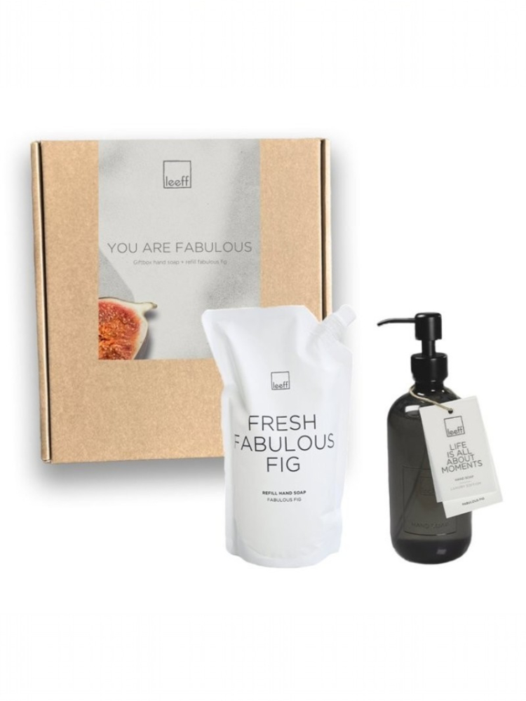 Leeff 18542 Giftbox - Fabulous Fig Hand Soap + Refill White main product photo