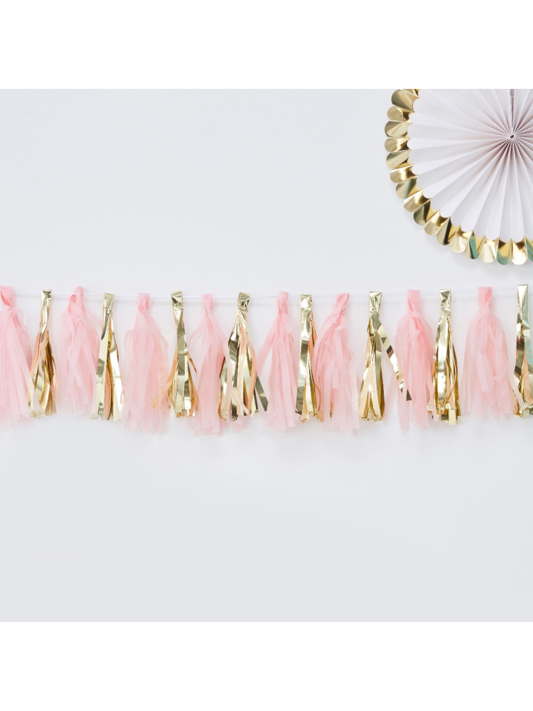 Ginger Ray OB-117 Oh Baby Pink and Gold Tassel Garland main product photo