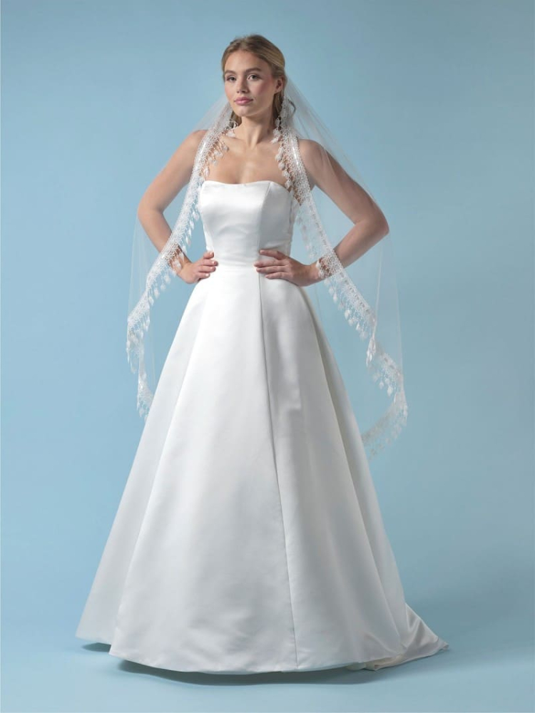 Poirier S440-120-SOFT Veil Embroidered Fringe - 120 cm main product photo