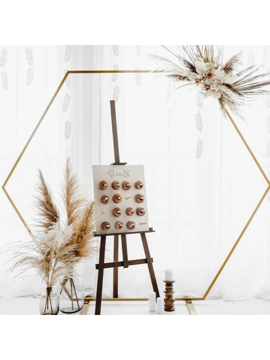 PartyDeco SNT1 Gold Hexagon Backdrop Frame main product photo