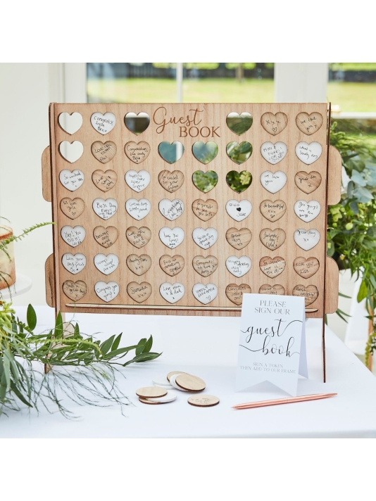 Ginger Ray BR-384 Botanical Wedding Four In A Row Guestbook main product photo