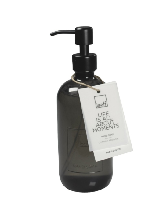Leeff 18372 Hand Soap Glass Bottle - Fabulous Fig Grey main product photo