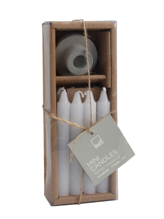 Leeff 18625 Mini Candles Giftset Maartje Grey main product photo