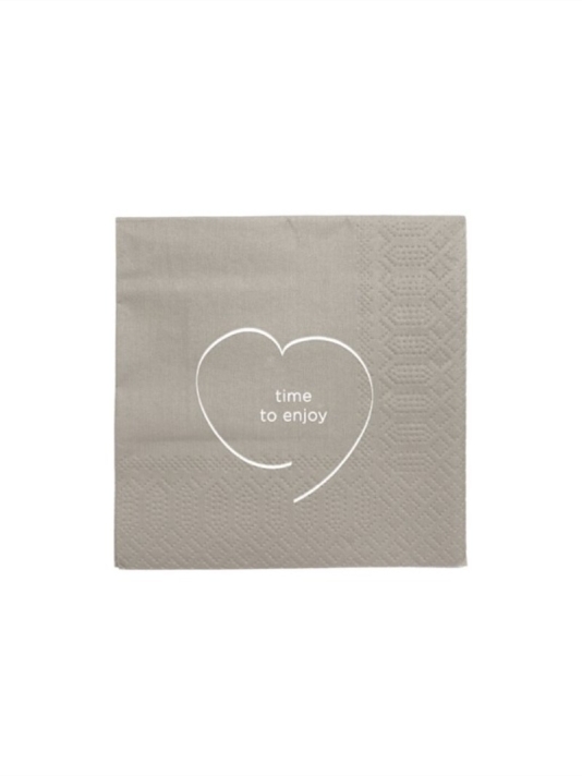Leeff 18762 Napkins - Time to enjoy Taupe main product photo