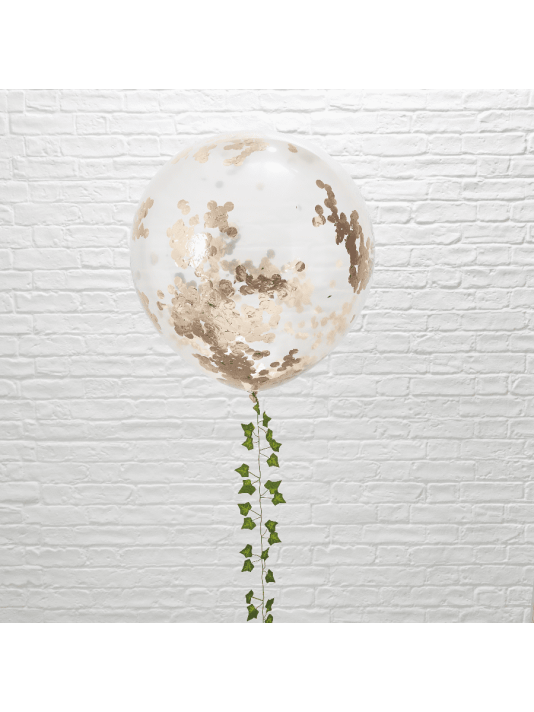 Ginger Ray BB-311 Beautiful Botanics 3 Confetti Balloons Rose Gold main product photo