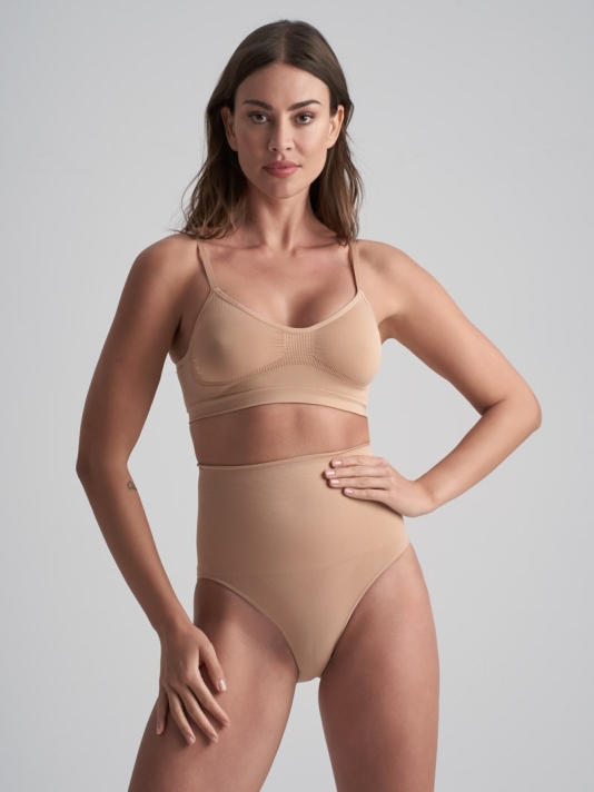 BYE BRA Seamless High Waist Brief Beige main product photo