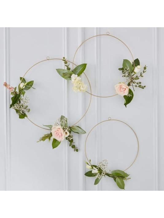 Ginger Ray GO-103 Gold Wedding Floral Hanging Hoops main product photo