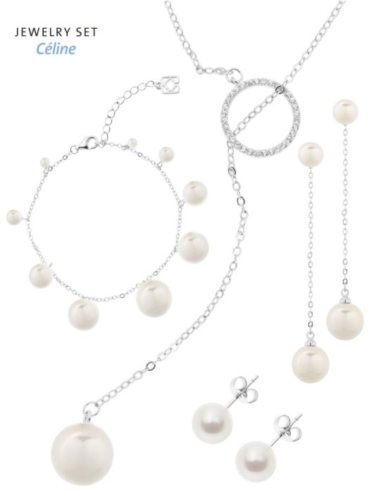 Poirier JS-005 Jewellery Set Céline Silver main product photo